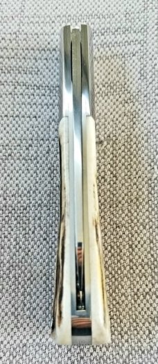 TA Davison Lambsfoot Large Barlow Knife,NEW,3 3/4",Sambar Stag...jeweled liners .CTS-xhp..#2043