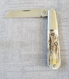 TA Davison Lambsfoot Large Barlow Knife,NEW,3 3/4",Sambar Stag...jeweled liners .CTS-xhp..#2043