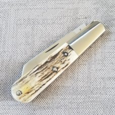 TA Davison Lambsfoot Large Barlow Knife,NEW,3 3/4",Sambar Stag...jeweled liners .CTS-xhp..#2043