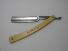 Vintage Keen Kutter K743 Simmons Hdwe Co USA Blue Steel Etch Straight Razor