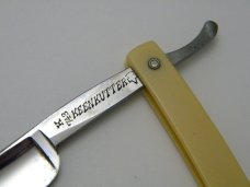 Vintage Keen Kutter K743 Simmons Hdwe Co USA Blue Steel Etch Straight Razor 