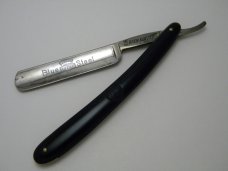 Vintage Keen Kutter K16 Simmons Hdwe Co USA Blue Steel Etch Straight Razor 