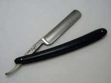 Vintage Keen Kutter K16 Simmons Hdwe Co USA Blue Steel Etch Straight Razor 