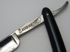 Vintage Keen Kutter K16 Simmons Hdwe Co USA Blue Steel Etch Straight Razor 