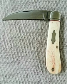 Margrate Custom Swayback..Giraffe Bone and N690...3.75" clsd.liners..spacers..Fluted..coa..slip..bo.