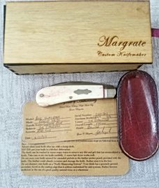 Margrate Custom Swayback..Giraffe Bone and N690...3.75" clsd.liners..spacers..Fluted..coa..slip..bo.
