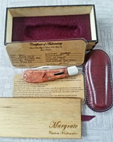 Margrate Custom Zulu...Cherry and N690...3 7/8" clsd.liners..spacers..scalloped bolster.coa,slip,bo.