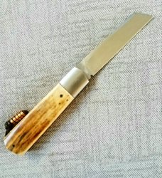 Vincenzo Balistreri Mammoth Ivory White Wolf Slipjoin,4"...440C..Steel bolsters ..filework..coa.slip