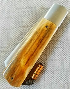 Vincenzo Balistreri Mammoth Ivory White Wolf Slipjoin,4"...440C..Steel bolsters ..filework..coa.slip