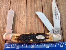 Case Medium Stockman Peach Seed Jigged Molasses Bone 2011 CCC Annual Life Member 
