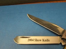 Case XX 2003 Smooth White Bone Mini Trapper For Central Kentucky Show Knife 2004 