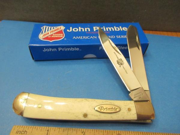 John Primble American Legends Series 2 knives one money Bone Stockman & Trapper 