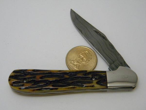 *Custom* Chuck Hawes Damascus Worm Groove Bone Copperhead Knife *Custom* Chuck Hawes Damascus Worm Groove Bone Copperhead Knife