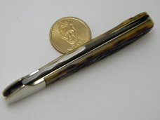 *Custom* Chuck Hawes Damascus Worm Groove Bone Copperhead Knife