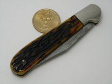 *Custom* Chuck Hawes Damascus Worm Groove Bone Copperhead Knife