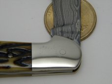 *Custom* Chuck Hawes Damascus Worm Groove Bone Copperhead Knife