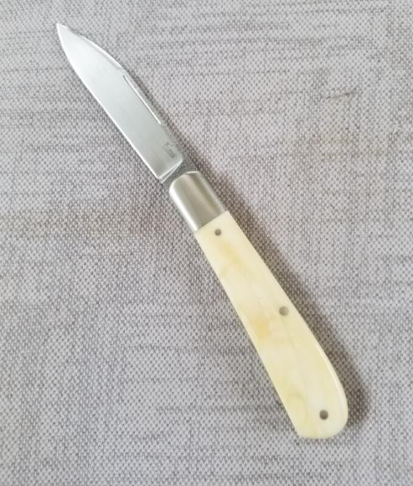 K'roo Custom Warthog Tusk Zulu Knife,,W/coa 4"..smooth IVORY scales...N690..brut de force long pull K'roo Custom Warthog Tusk Zulu Knife,,W/coa 4"..smooth IVORY scales...N690..brut de force long pull