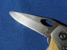 Damascus Bear & Son Midsize Folding Knife. Damascus Steel Blade Stag Bone Handle. Made in USA!!!