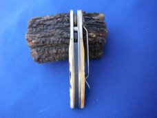 Damascus Bear & Son Midsize Folding Knife. Damascus Steel Blade Stag Bone Handle. Made in USA!!!