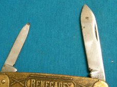 VINTAGE KUTMASTER UTICA RENEGADES TOBACCO ADVERTISING EQUAL END FOLDING POCKET KNIFE KNIVES OLD AD