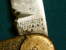 VINTAGE KUTMASTER UTICA RENEGADES TOBACCO ADVERTISING EQUAL END FOLDING POCKET KNIFE KNIVES OLD AD