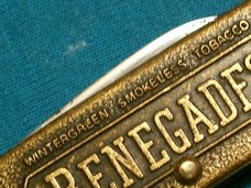 VINTAGE KUTMASTER UTICA RENEGADES TOBACCO ADVERTISING EQUAL END FOLDING POCKET KNIFE KNIVES OLD AD