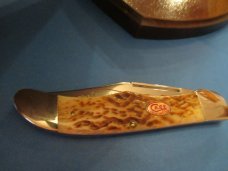Case Collectors 5th Anniversary 1981 to 1986 Brown Bone 2nd Cut Folding Hunter Pattern # 6165 SS