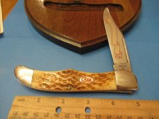Case Collectors 5th Anniversary 1981 to 1986 Brown Bone 2nd Cut Folding Hunter Pattern # 6165 SS