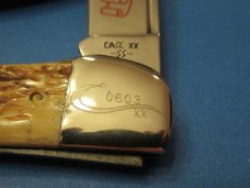 Case Collectors 5th Anniversary 1981 to 1986 Brown Bone 2nd Cut Folding Hunter Pattern # 6165 SS