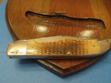 Case Collectors 5th Anniversary 1981 to 1986 Brown Bone 2nd Cut Folding Hunter Pattern # 6165 SS
