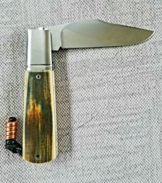 Vincenzo Balistreri Mammoth  Ivory  Barlow 3 5/8" closed..N690..Lanyard pin..jimping and filework 