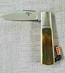 Vincenzo Balistreri Mammoth  Ivory  Barlow 3 5/8" closed..N690..Lanyard pin..jimping and filework 