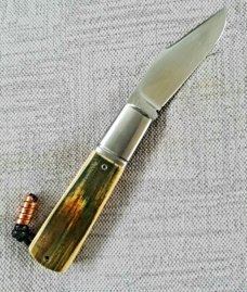Vincenzo Balistreri Mammoth  Ivory  Barlow 3 5/8" closed..N690..Lanyard pin..jimping and filework 