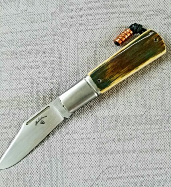 Vincenzo Balistreri Mammoth  Ivory  Barlow 3 5/8" closed..N690..Lanyard pin..jimping and filework 