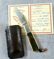 Vincenzo Balistreri Mammoth  Ivory  Barlow 3 5/8" closed..N690..Lanyard pin..jimping and filework 