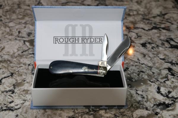 Rough Ryder Faded Blue Jeans Micarta Half Hawk Rough Ryder Faded Blue Jeans Micarta Half Hawk