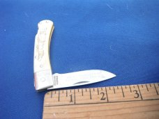 Schrade + USA Vintage SC513 Eagle/Deer/Fish  Scrimshaw  Lockback Pocket Knife - Great EDC!!!