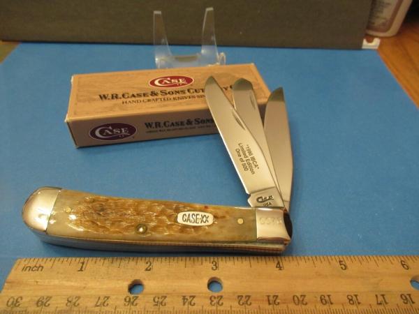 Case XX Honey Bone 3 Blade Trapper Pattern # 6354 Made for IBCA Case XX Honey Bone 3 Blade Trapper Pattern # 6354 Made for IBCA