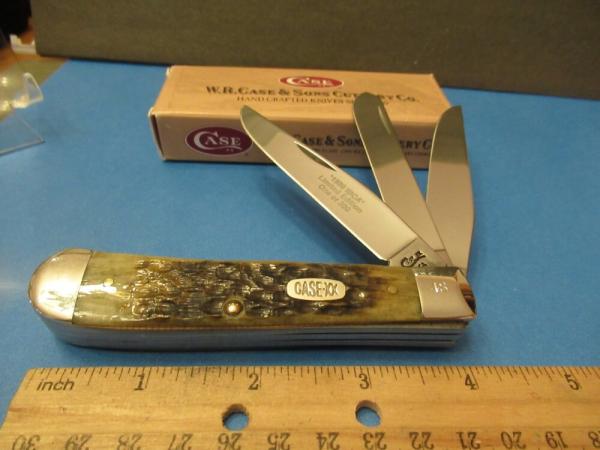 Case XX 1998 Green Bone 3 Blade Trapper Pattern # 6354 Made for IBCA Case XX 1998 Green Bone 3 Blade Trapper Pattern # 6354 Made for IBCA