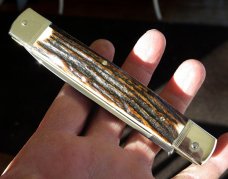 Hubertus huge 10" Springer auto, Solingen Knife, Leverlock. Unused, unsharpened mint. Perfect Action