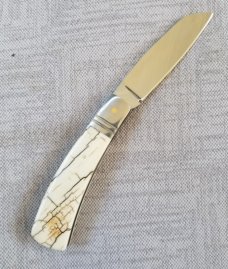 Steve Vanderkolff Mammoth Native, 4"cld..White Crackle,Smooth no texture.CPM-154..ringed bolsters 