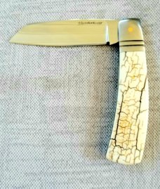 Steve Vanderkolff Mammoth Native, 4"cld..White Crackle,Smooth no texture.CPM-154..ringed bolsters 