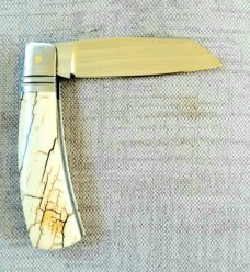 Steve Vanderkolff Mammoth Native, 4"cld..White Crackle,Smooth no texture.CPM-154..ringed bolsters 