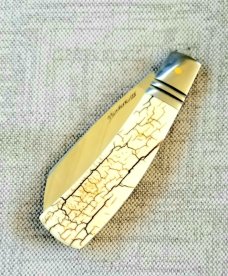 Steve Vanderkolff Mammoth Native, 4"cld..White Crackle,Smooth no texture.CPM-154..ringed bolsters 