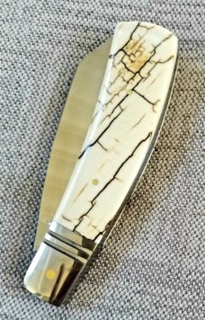 Steve Vanderkolff Mammoth Native, 4"cld..White Crackle,Smooth no texture.CPM-154..ringed bolsters 