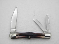 Queen Cutlery #48 Whittler Burnt Orange imitation Winterbottom bone: 3 5/8” closed, 1961
