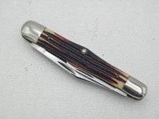 Queen Cutlery #48 Whittler Burnt Orange imitation Winterbottom bone: 3 5/8” closed, 1961
