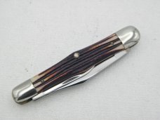 Queen Cutlery #48 Whittler Burnt Orange imitation Winterbottom bone: 3 5/8” closed, 1961