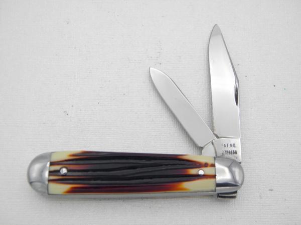 Queen Cutlery #65 Jack Burnt Orange imitation Winterbottom bone: 3 3/4” closed, 1960s, burnt orange 