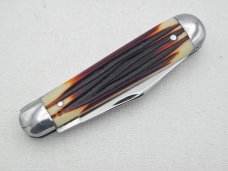 Queen Cutlery #65 Jack Burnt Orange imitation Winterbottom bone: 3 3/4” closed, 1960s, burnt orange 